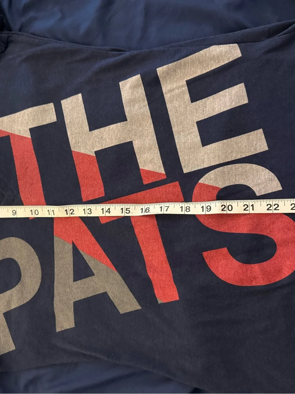 Nike Navy, Red & Silver Patriots V-Neck Tee - L
